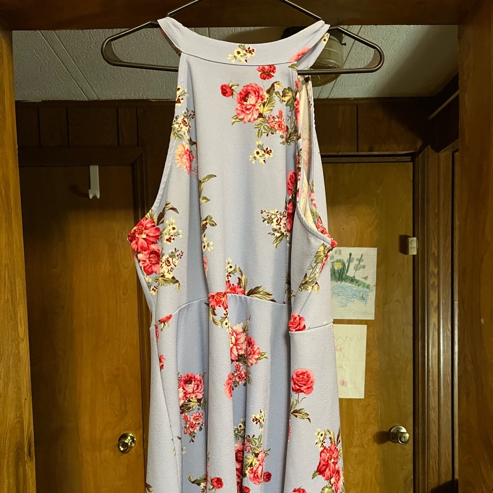 Beautiful blue flower dress plus size